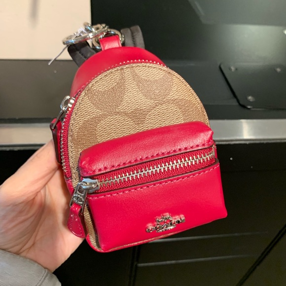 Coach Accessories - NWT Coach Signature Leather Mini Backpack Key Fob